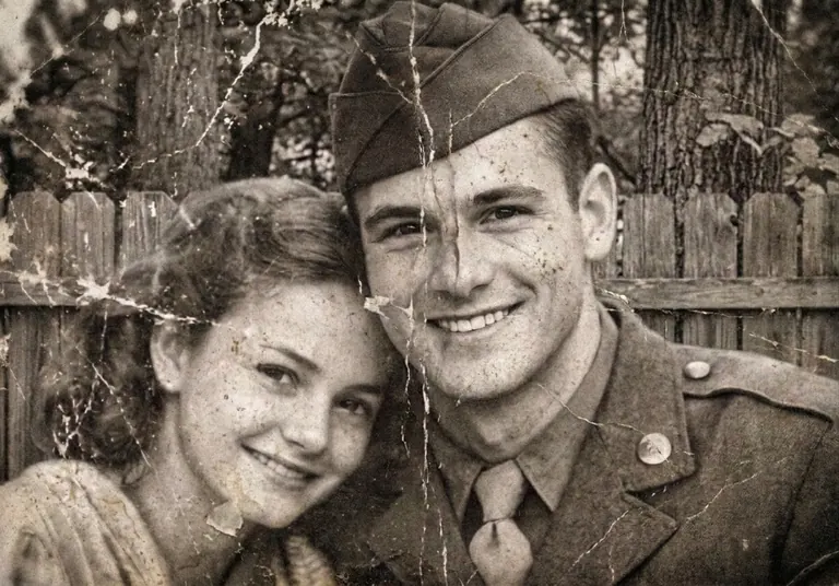 Black and white portrait before colorization