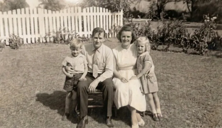 Restored family photo after AI restoration